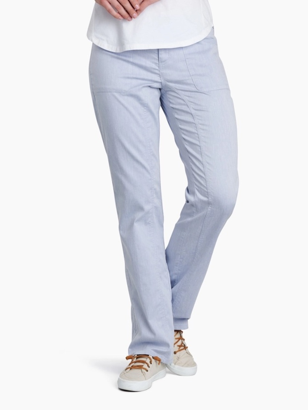 Kuhl Cabo Light Blue Linen Blend Outdoor Sun Protection Hiking Pants Sz 4R